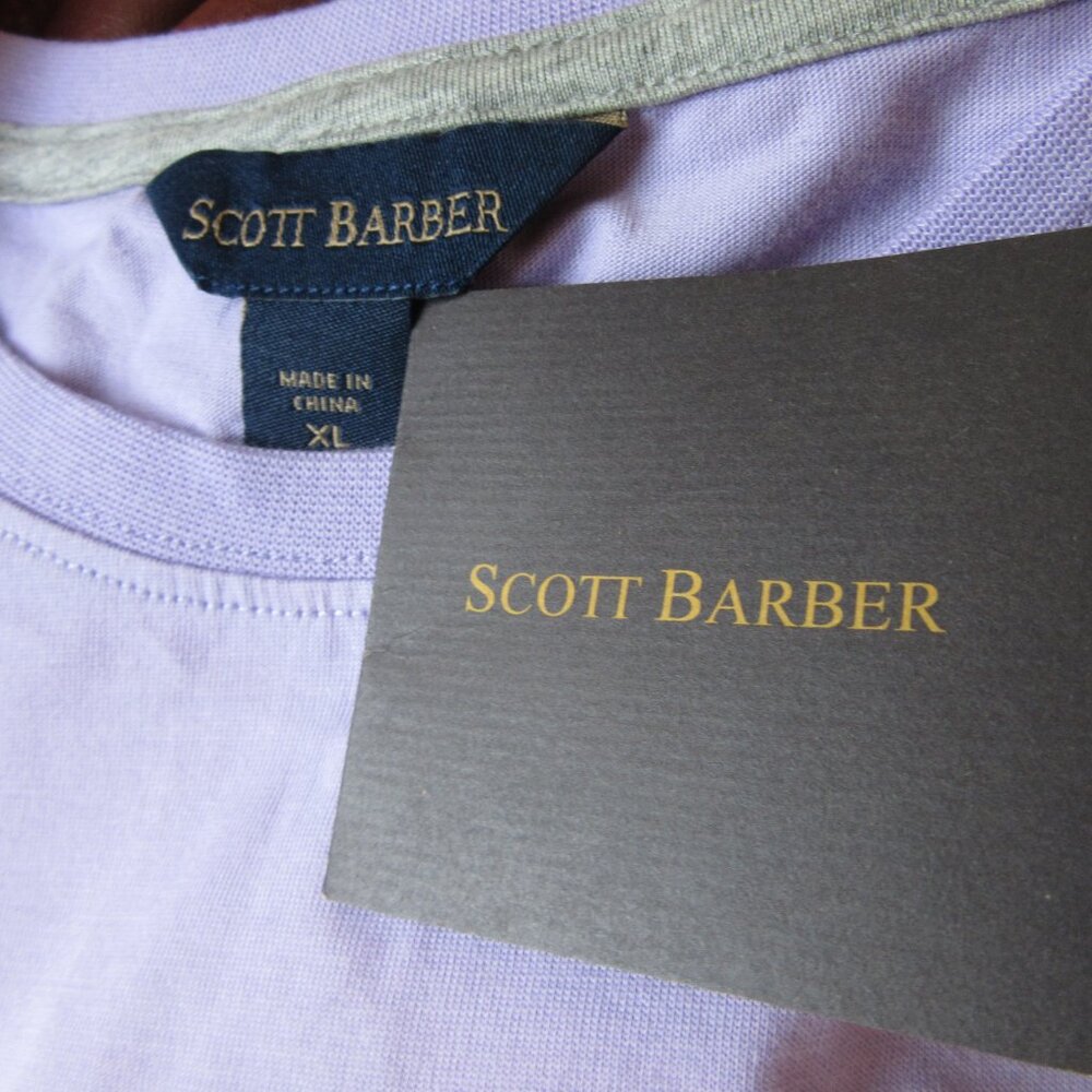 SCOTT BARBER Purple XL Pima Cotton Short Sleeve T-Shirt NWT - Picture 4 of 4